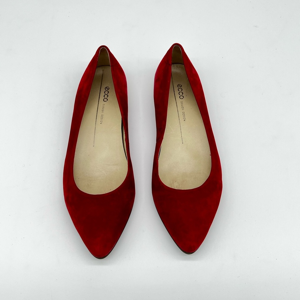 Ecco Shape Pointy Ballerina chili red Flats - Picture 3 of 13